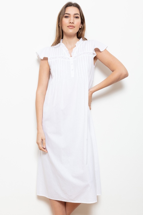 Violet Cotton Lawn Short Sleeve Nightdress